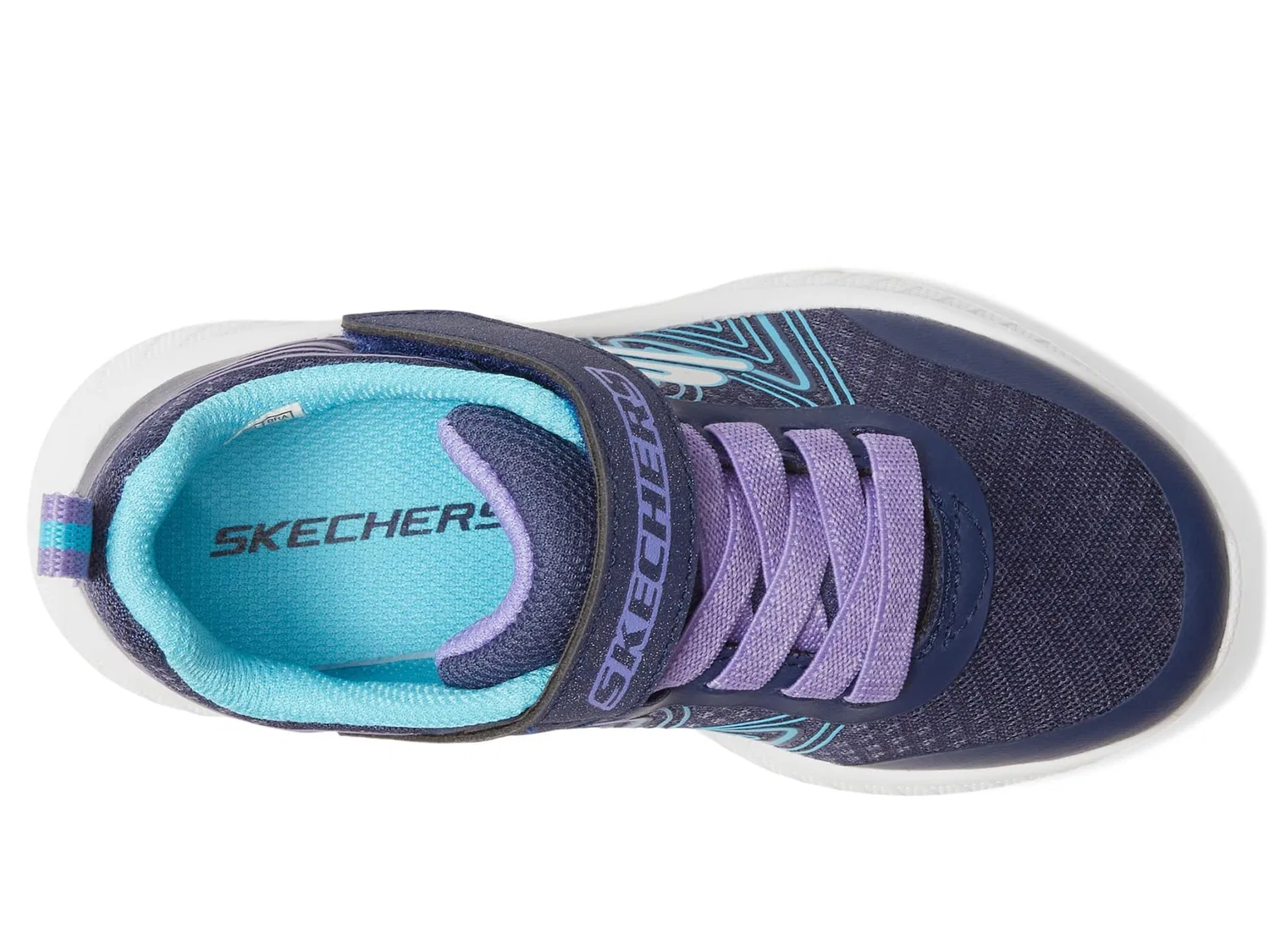 Детские кроссовки для мальчиков с принтом Skechers, Navy Synthetic Multi Trim — фото 3