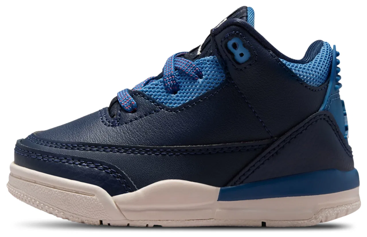 Детские кроссовки для мальчиков с принтом Jordan Retro 3 Jordan, Obsidian Track Red — фото 4