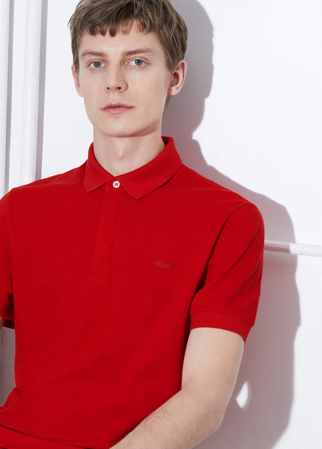 Поло Lacoste Paris Regular Fit, красный — фото 4