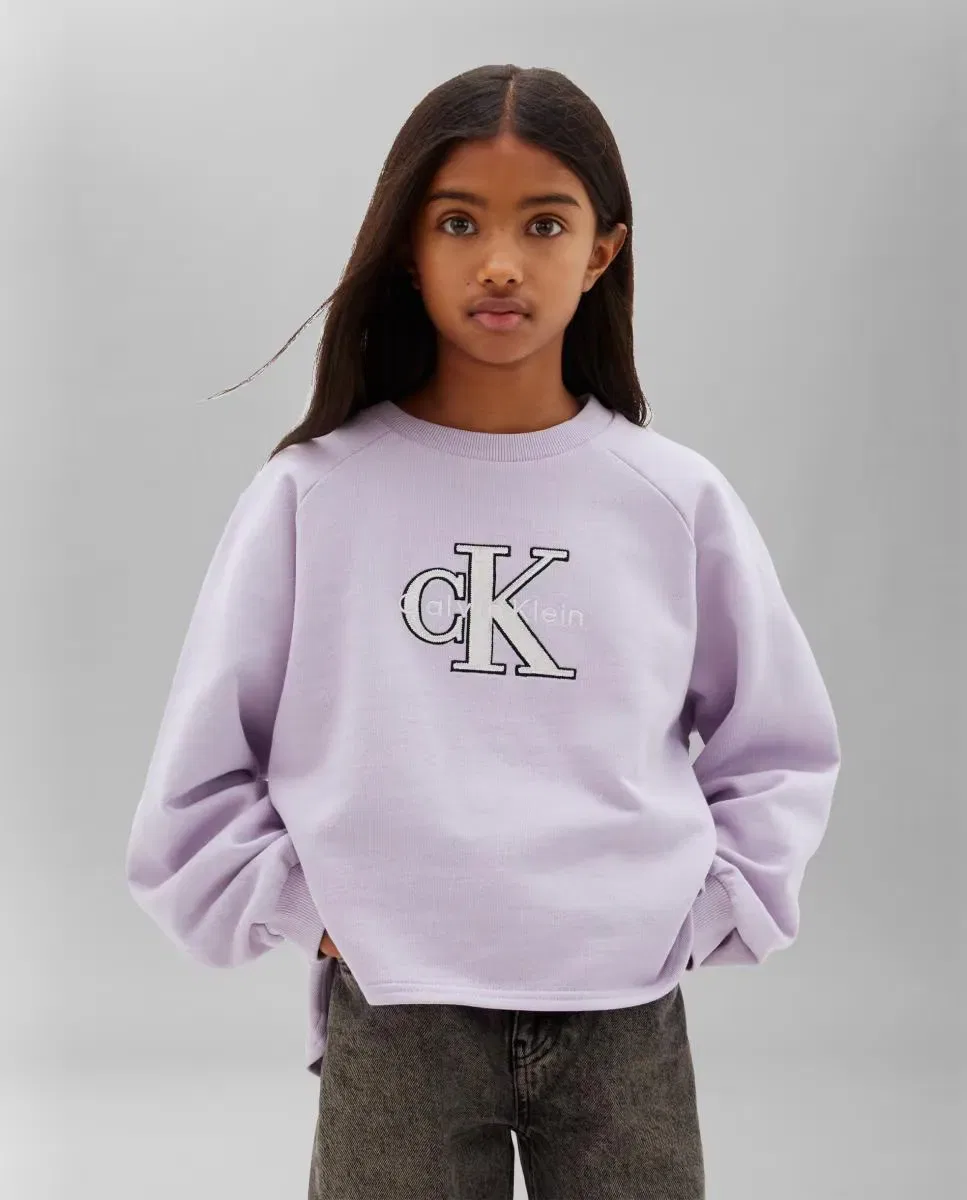Детская худи для девочек с логотипом Calvin Klein, Morado