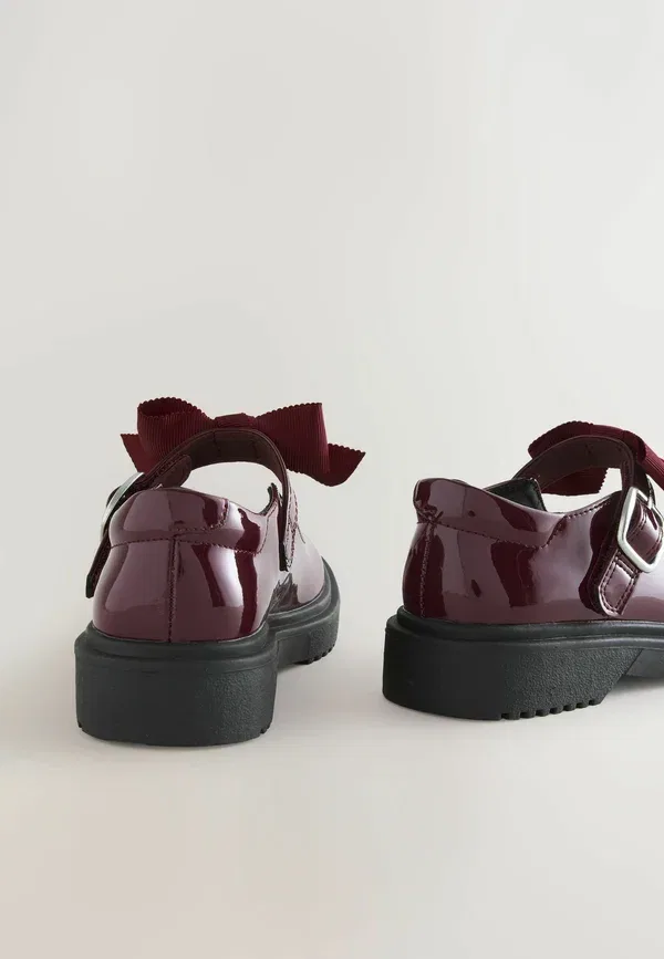 Туфли с пряжкой/бантиком Regular fit - bow chunky mary jane school shoes Next Burgundy Red, красный/бордовый — фото 3