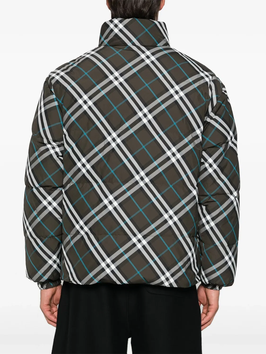 Реверсивная пуховая куртка с винтажным принтом Burberry, моховой зеленый/многоцветный — фото 4