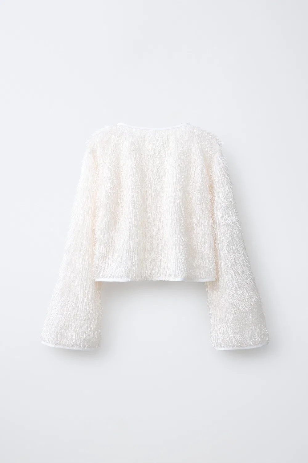 Куртка с бахромой ZARA, White — фото 2