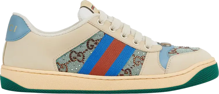 Кроссовки Gucci Wmns Screener Sneaker Brown Blue Red, коричневый