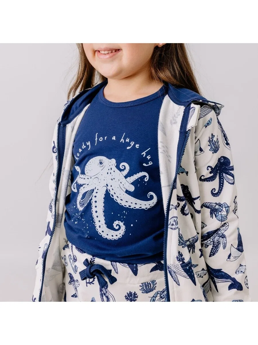 Толстовка на молнии Walkiddy 'Walkiddy - Underwater World Sweat Jacket' белого цвета — фото 4