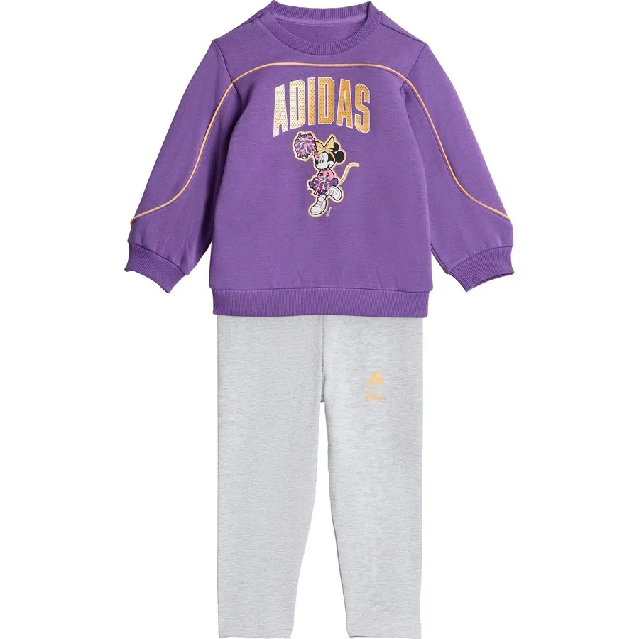 Спортивный комплект из футера с принтом Minnie Mouse adidas, Фиолетовый