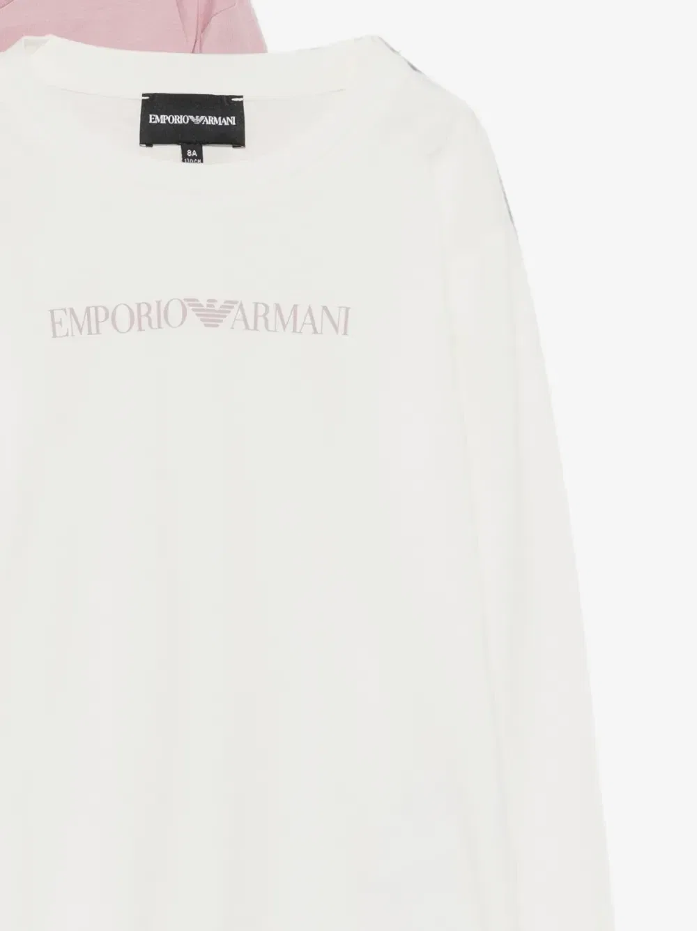 Комплект футболок с логотипом (из двух штук) Emporio Armani Kids, розовый — фото 3