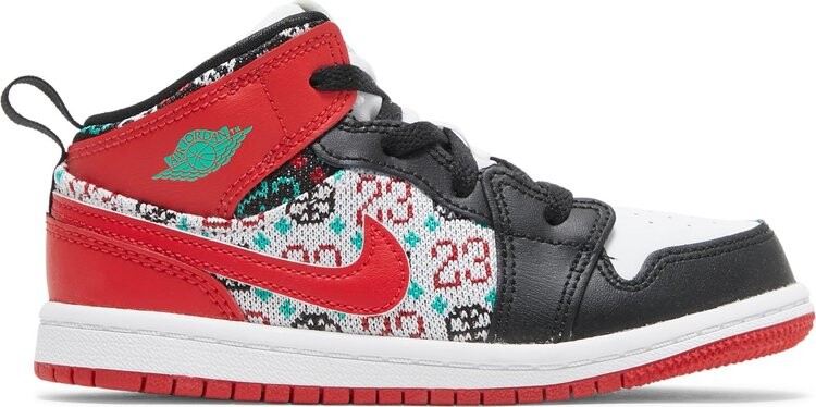 

Кроссовки Air Jordan 1 Mid SE TD Ugly Christmas Sweater, красный