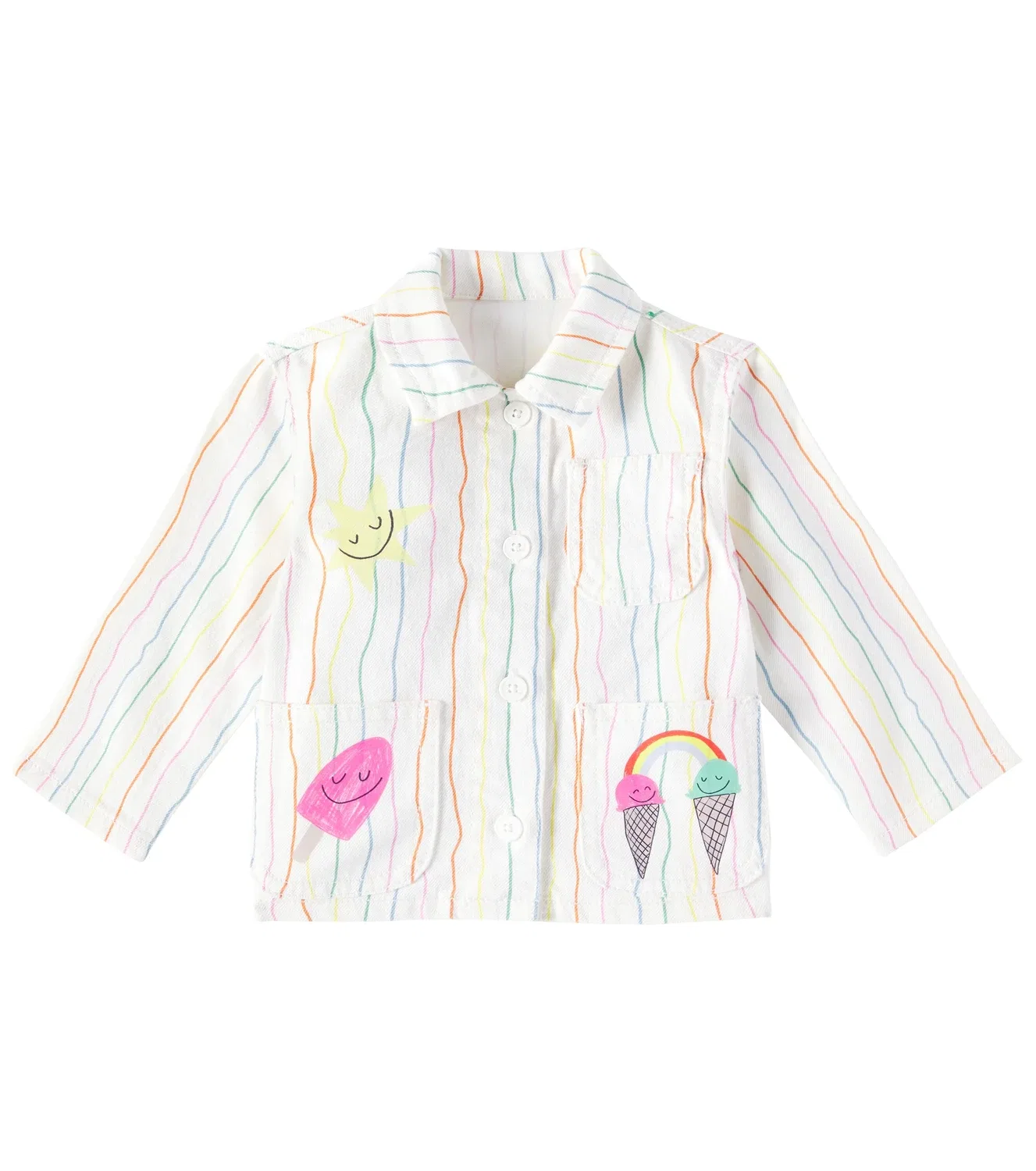 Легкая куртка с принтом Stella Mccartney Kids, белый