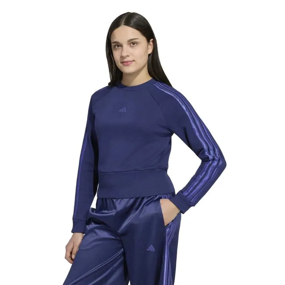 Детский свитшот для девочек с сатиновыми полосками Satin Sweatshirt Adidas, Blue