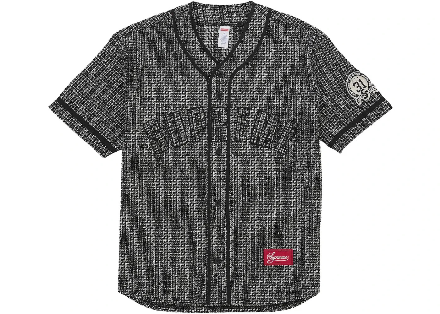 Мужская бейсбольная джерси из букле Jersey Supreme, Black