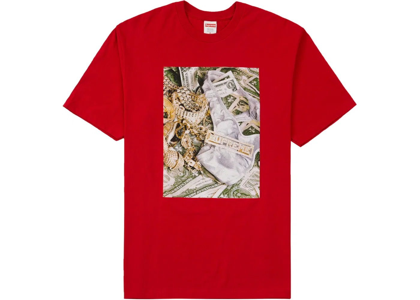 Мужская футболка с принтом Supreme Bling Tee Supreme, Red