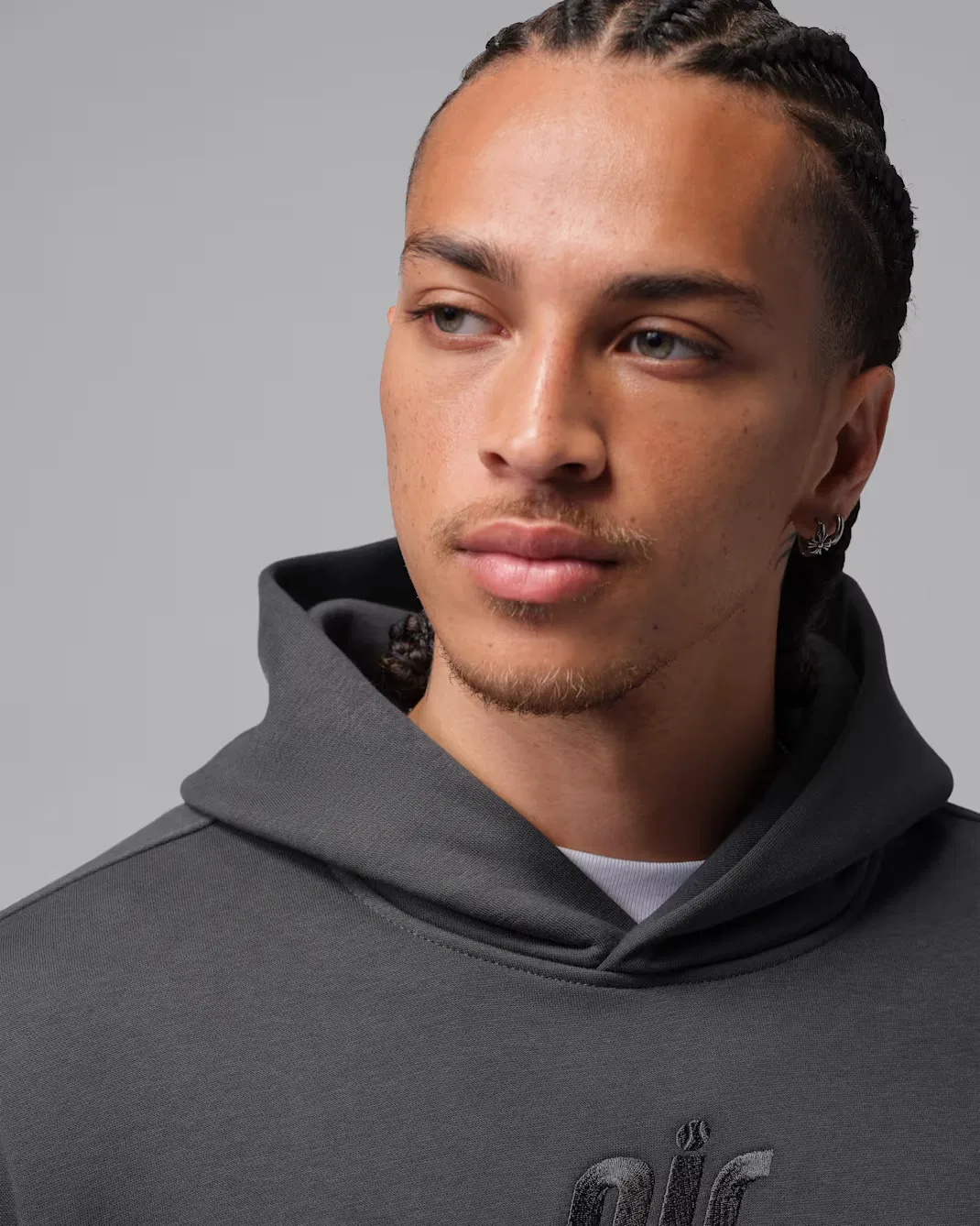 Мужская толстовка с капюшоном оверсайз Jordan Brooklyn Fleece, Anthracite — фото 3