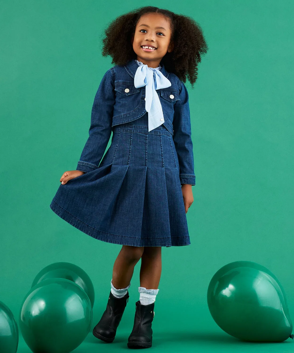 Детский комплект из жакета и юбки-сарафана с длинным рукавомkate spade new york kids, Navy