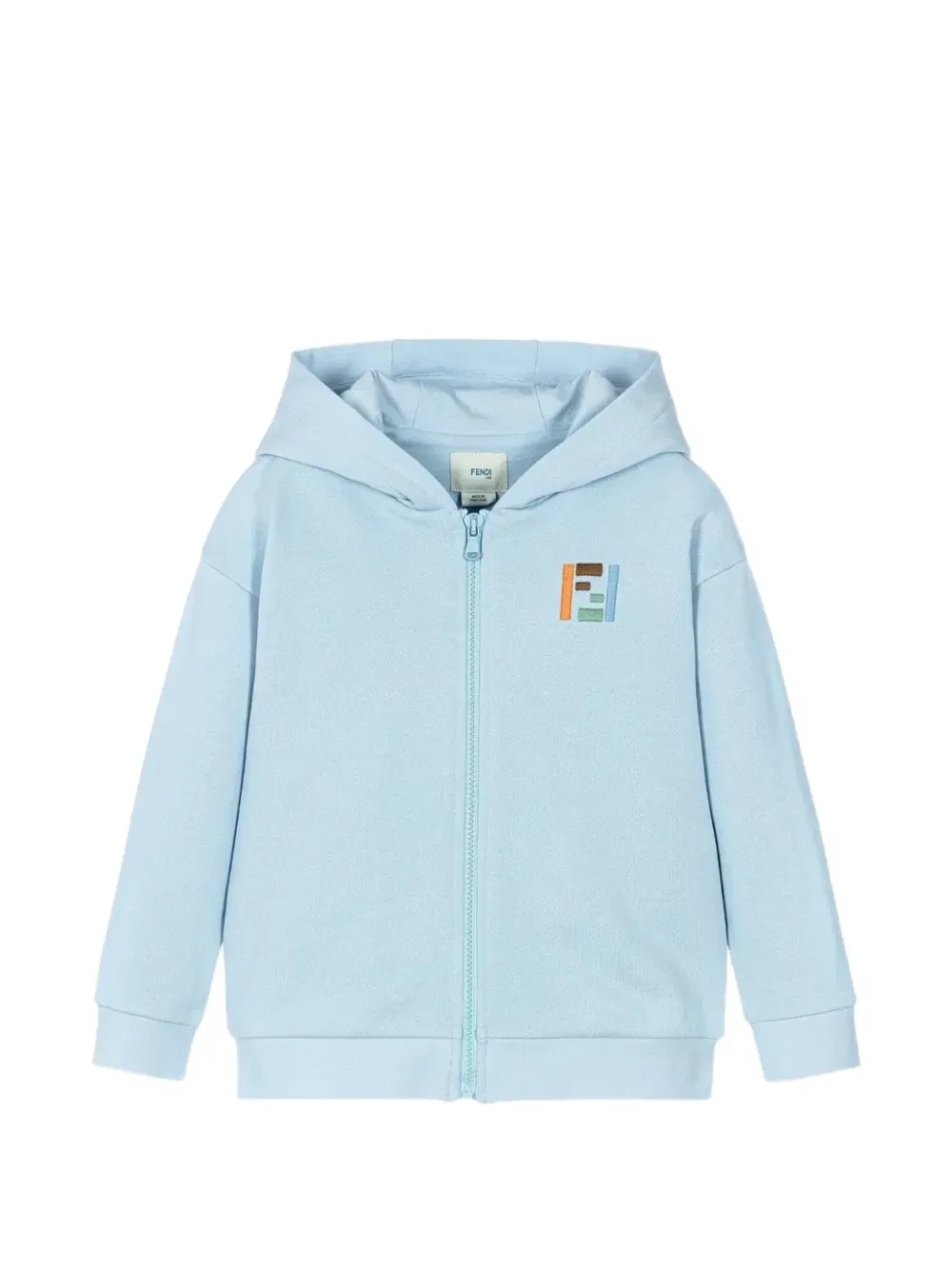 Худи с нашивкой-логотипом Fendi Kids, синий