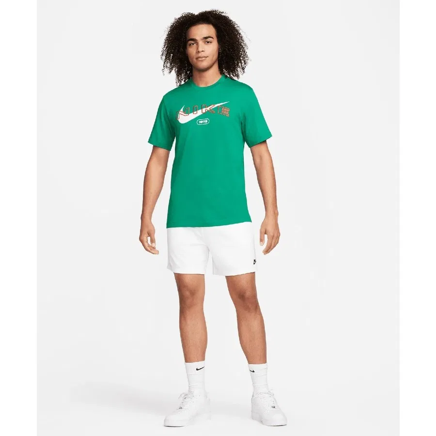Футболка спортивная хлопковая Nike, Зеленый — фото 4