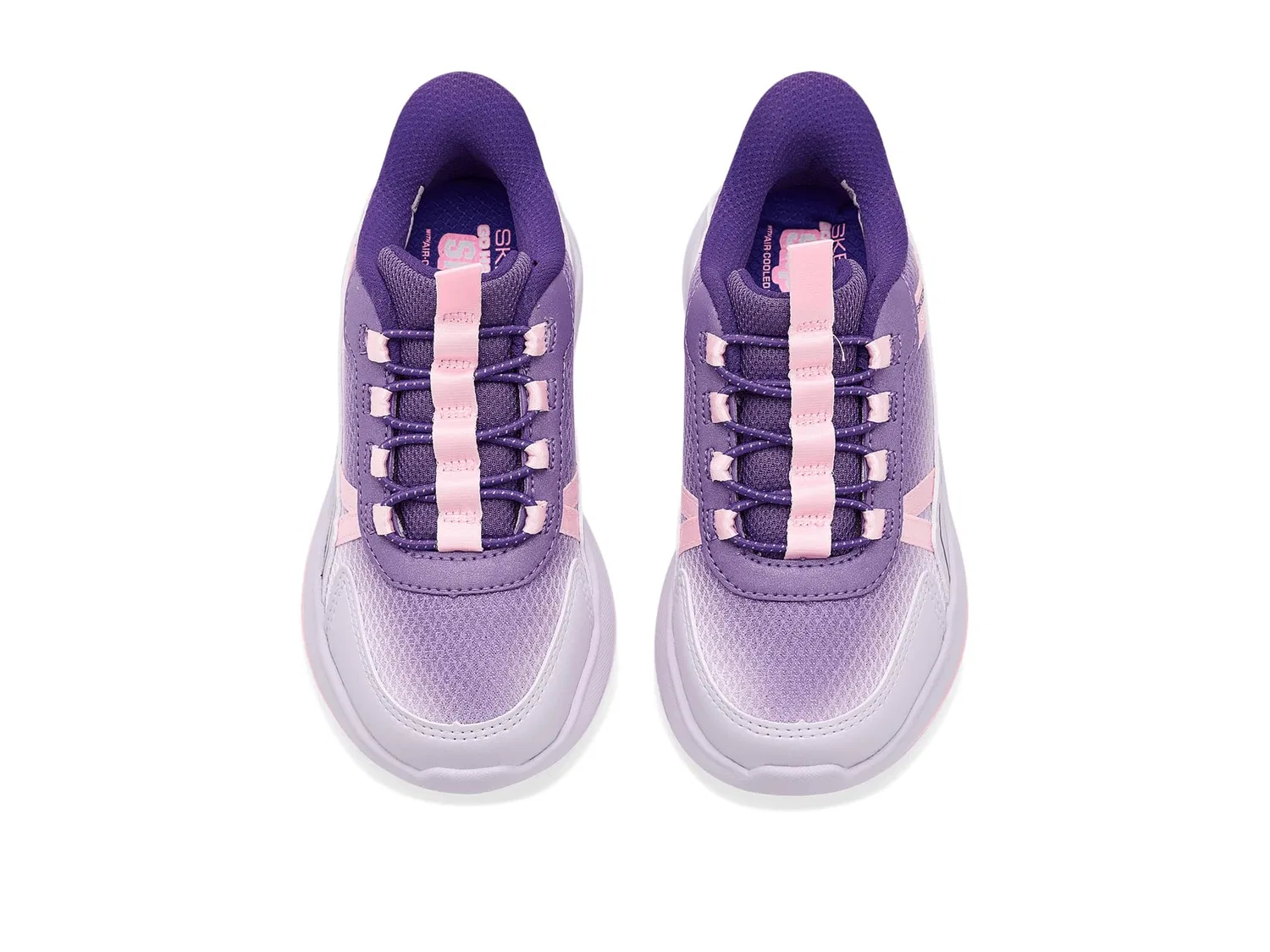 Детские кроссовки для девочек с принтом Wave 92 Skechers, Lavender Synthetic Multi Trim — фото 2