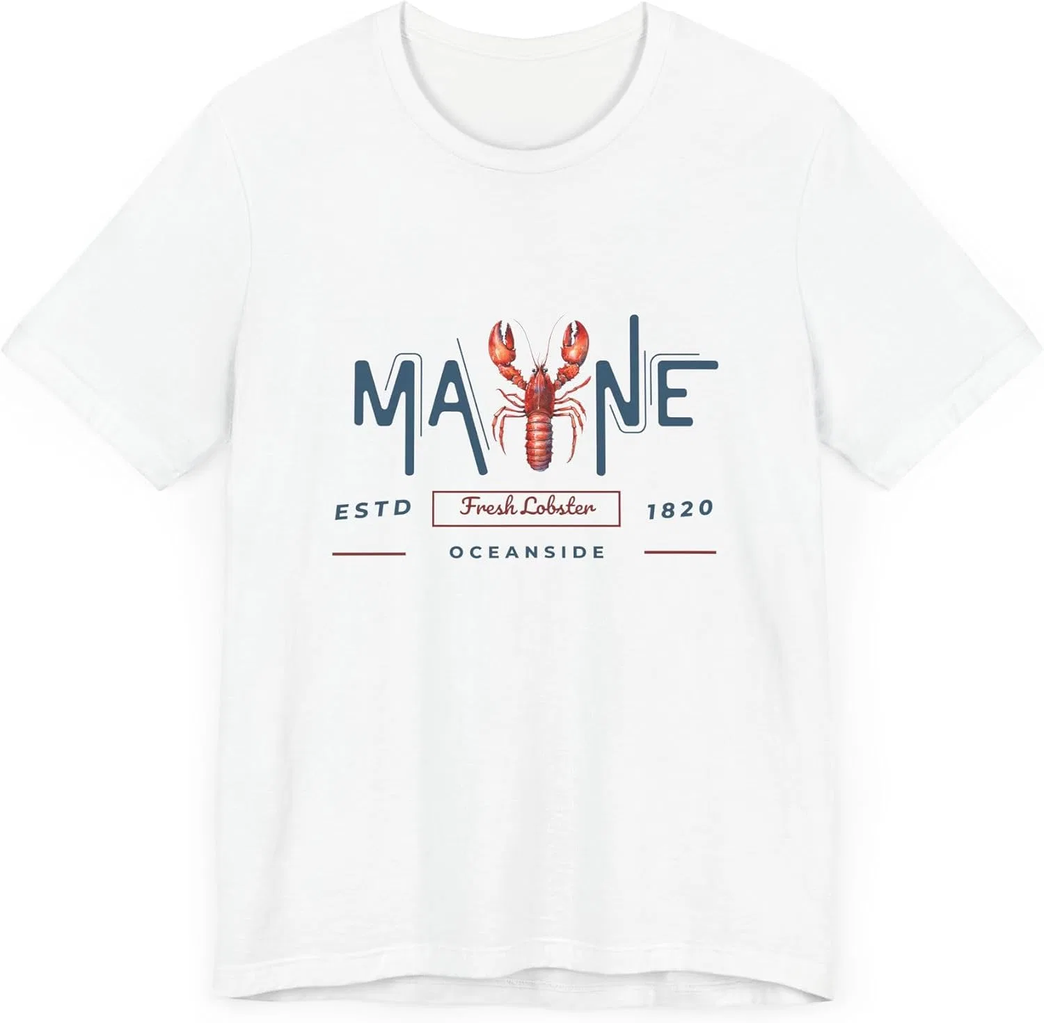 Футболка с лобстером Maine Bella Canvas 3001, White
