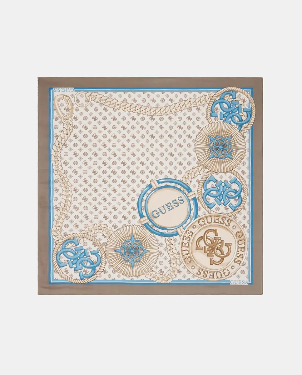 

Женский платок с узором Guess, бежевый