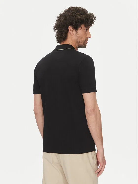 Поло slim fit Paule Boss, черный — фото 3