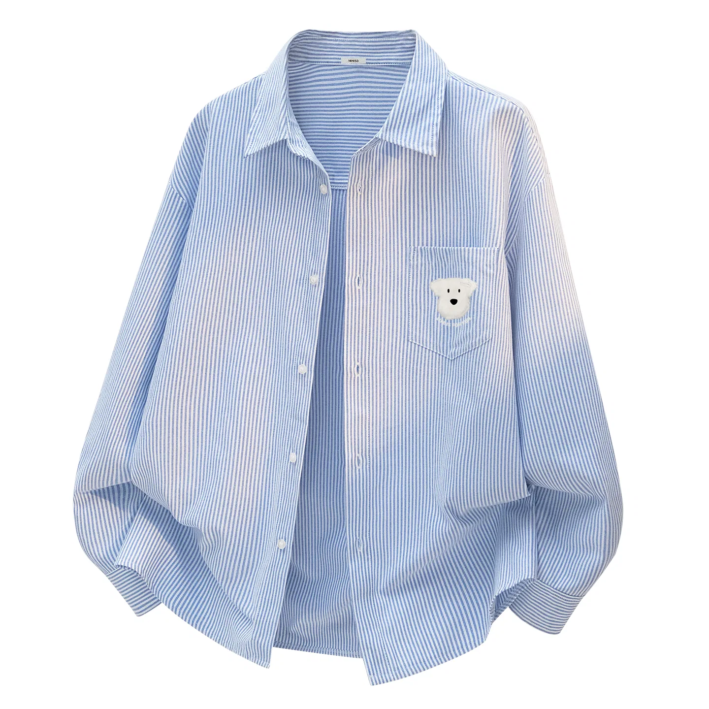 Детская рубашка с отложным воротником Heavyweight Oxford MINISO, Blue White Stripes
