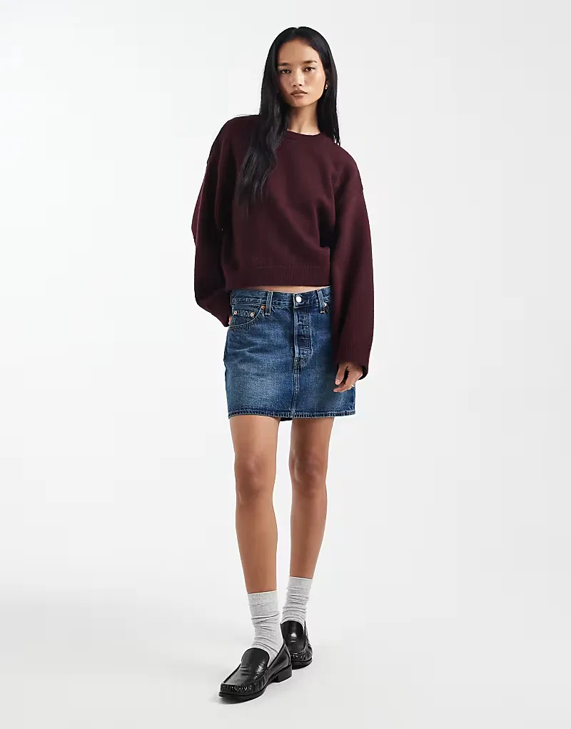 Мини-юбка из джинсовой ткани Levi's Icon, средне-синий — фото 2