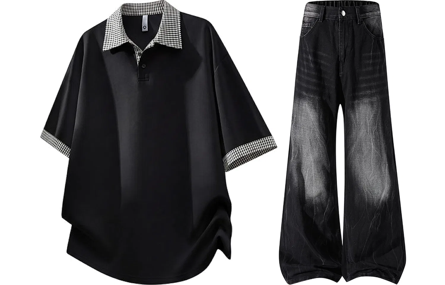 Детский спортивный костюм с лацканами Casual Sportswear GWAF, Черный