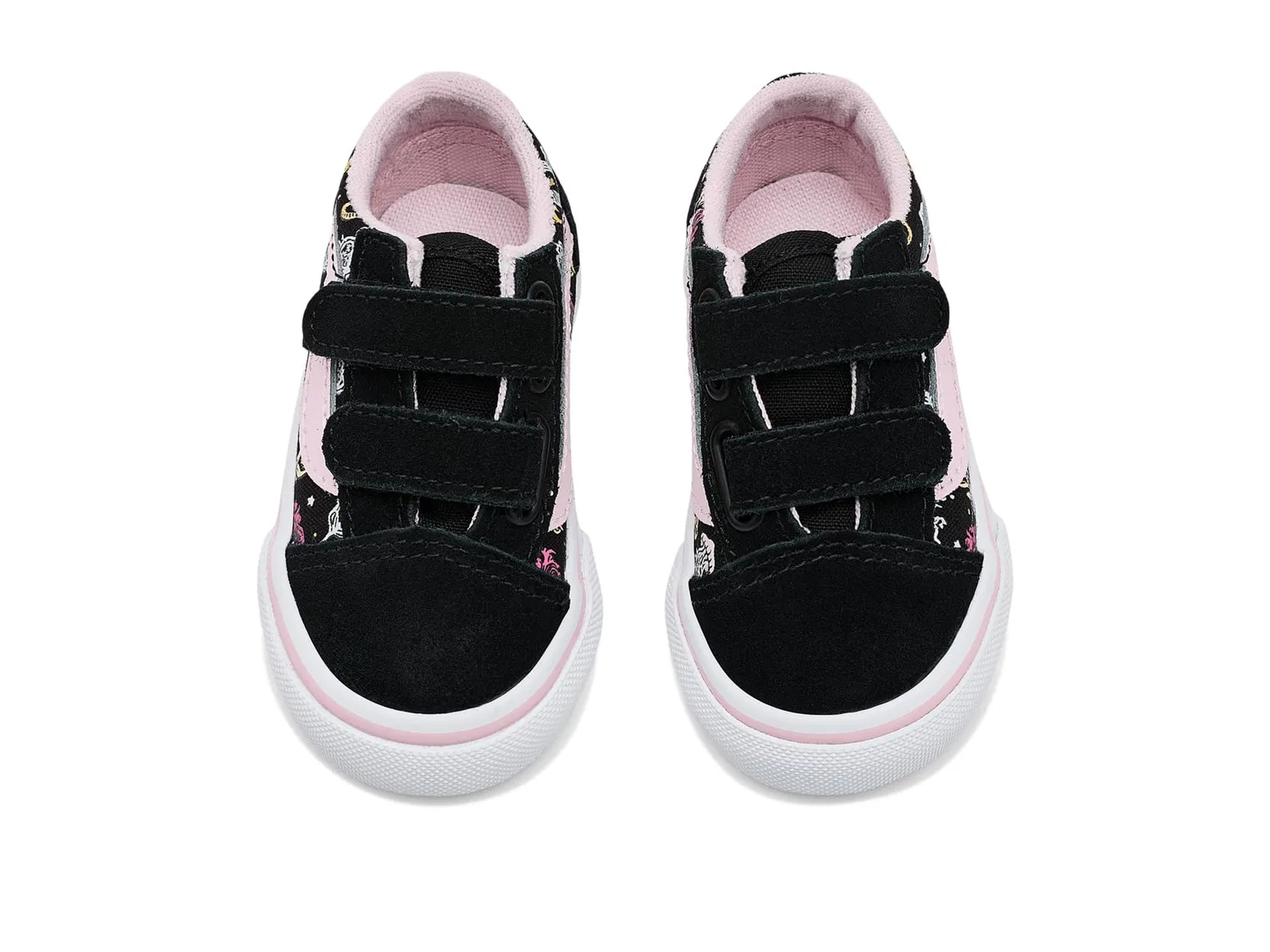 Кроссовки Old Skool V (для младенцев и малышей) Vans Kids, Glow Mermaid Black/Pastel Pink — фото 3