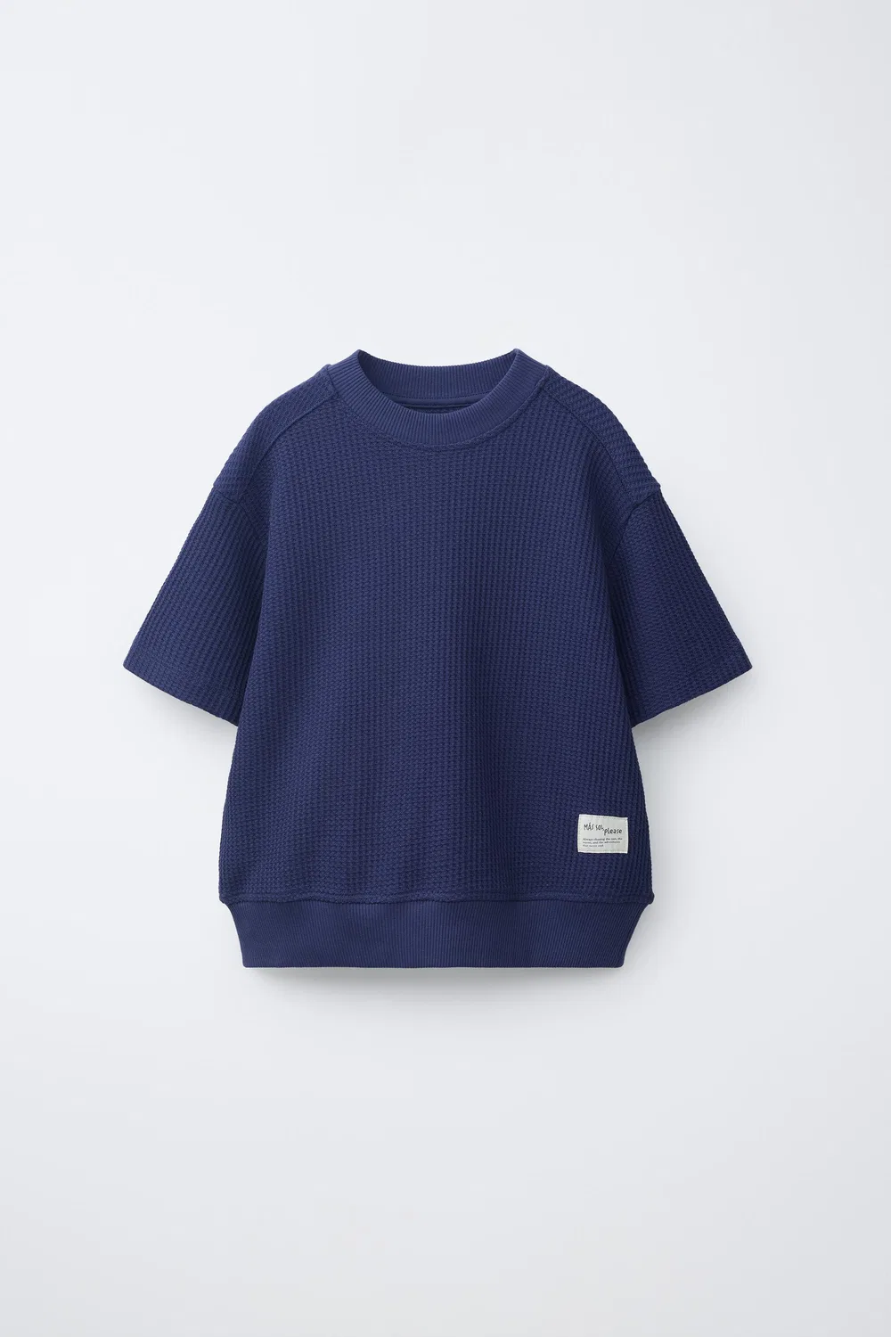 Плюшевая толстовка с вафельной текстурой ZARA, Bluish