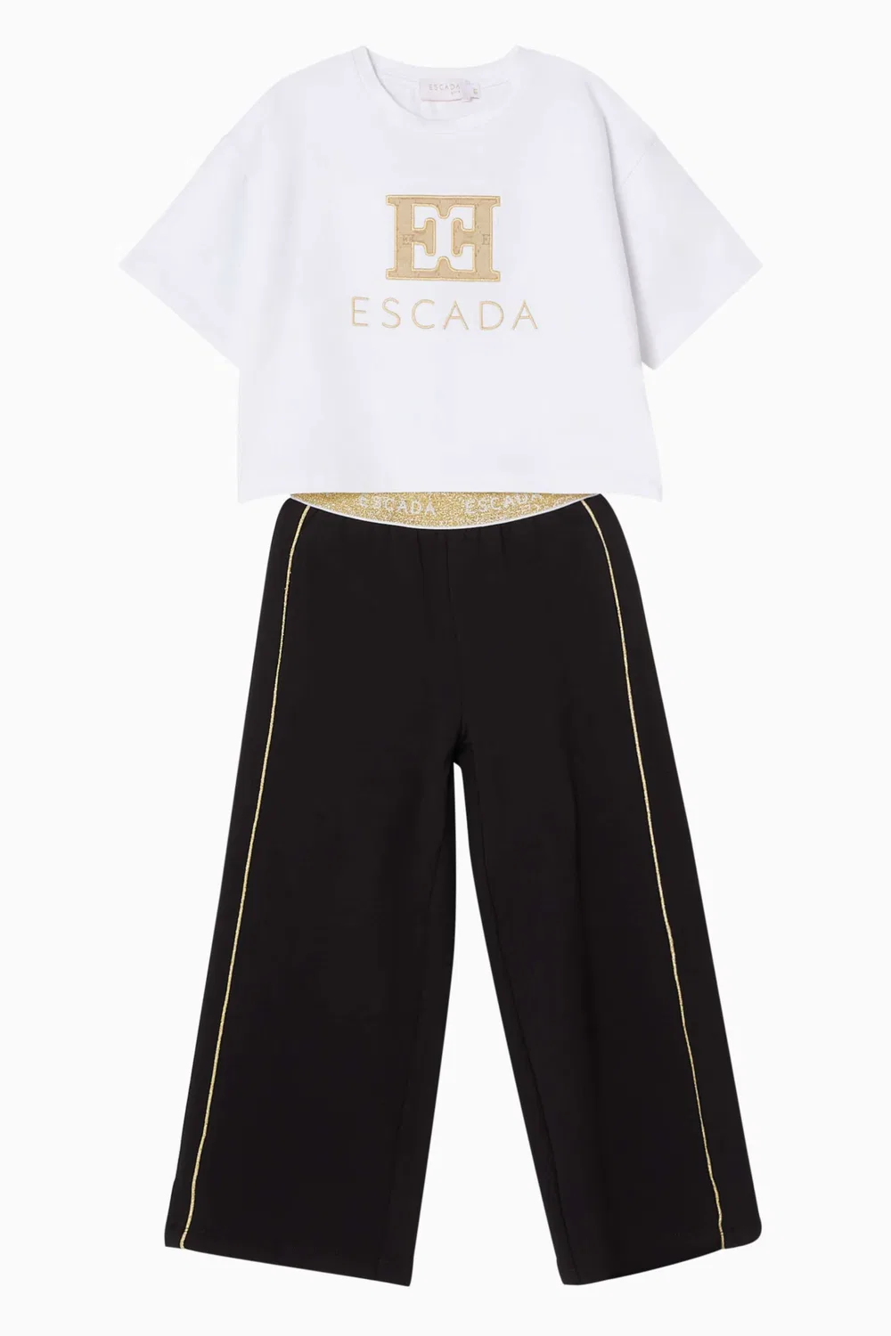 Брюки спортивные хлопковые Logo Sweatpants Escada, черный — фото 2