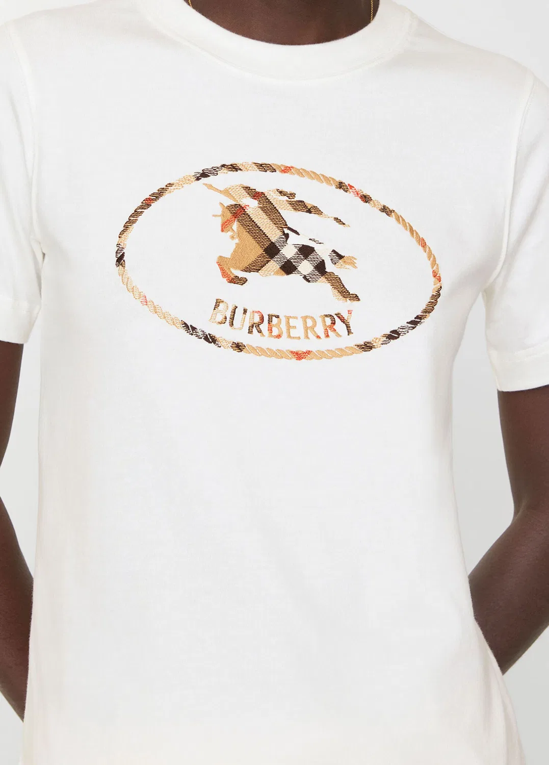 Футболка Burberry Check Knight Stamp, мужская, белый — фото 3