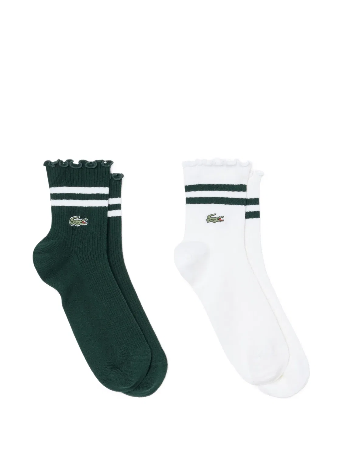 Носки с оборками и полосками (набор из двух пар) Lacoste, зеленый