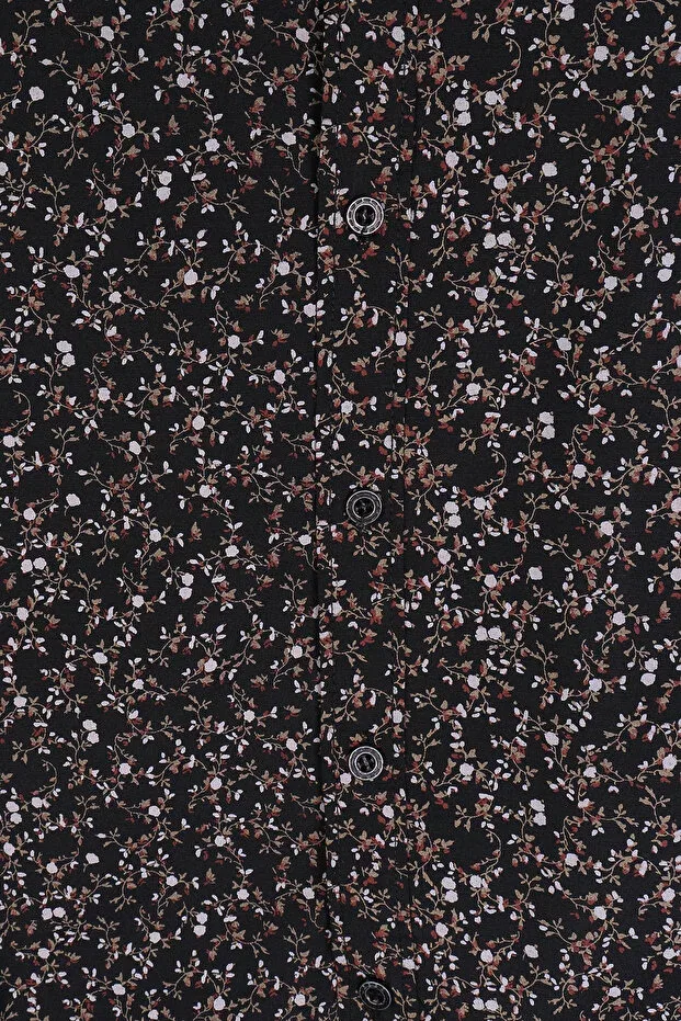 Детская рубашка для мальчиков с принтом Floral Kinderos, Black — фото 2