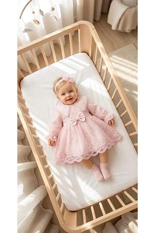 Детское платье для девочек с вышивкой Bebila Baby, Pink