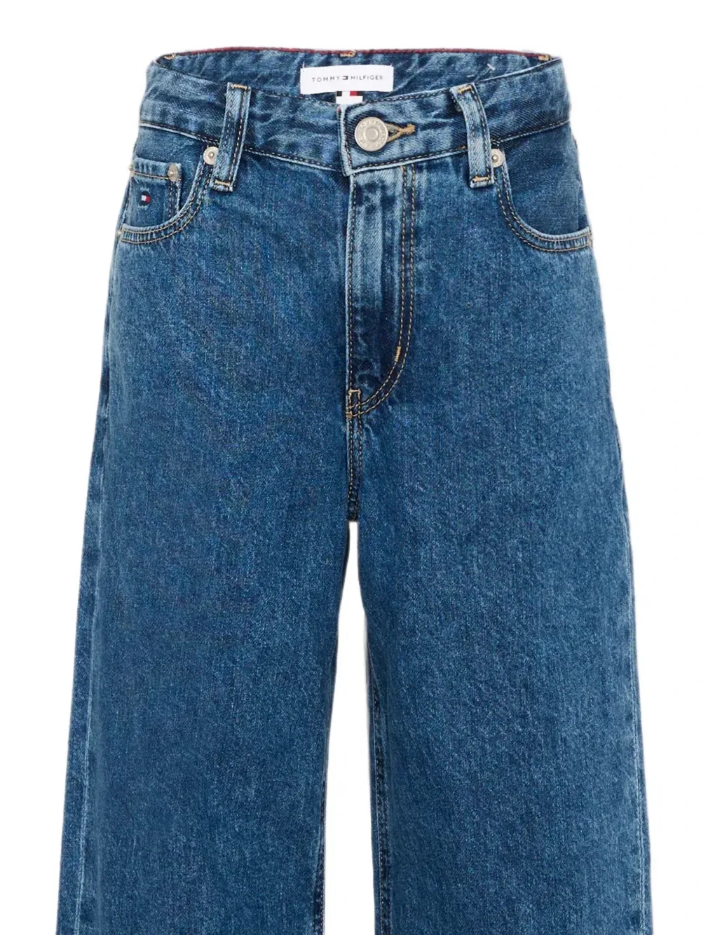 Джинсы широкого кроя с нашивкой-логотипом Tommy Hilfiger Junior, синий — фото 3