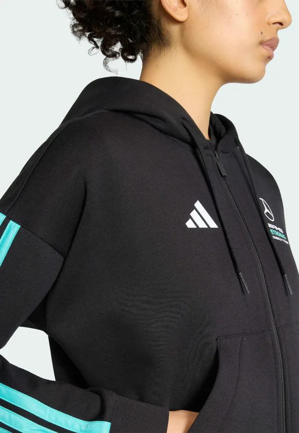Толстовка на молнии с символикой команды формулы-1 amg petronas Adidas Performance, Black Semi Mint Rush — фото 4