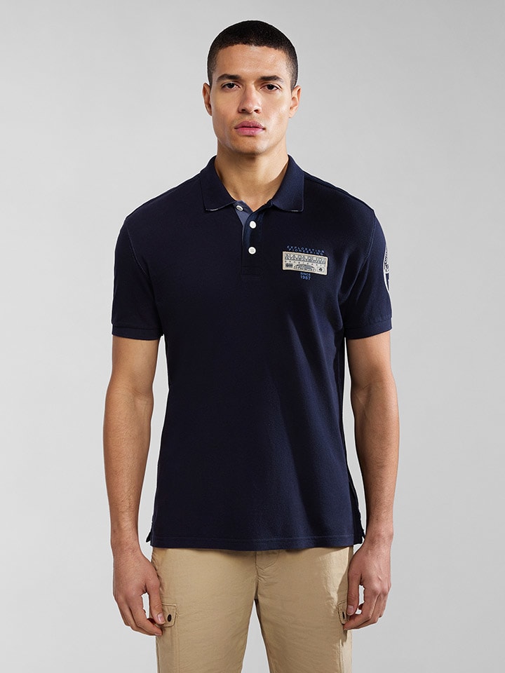 

Поло Napapijri Poloshirt Amundsen, темно-синий