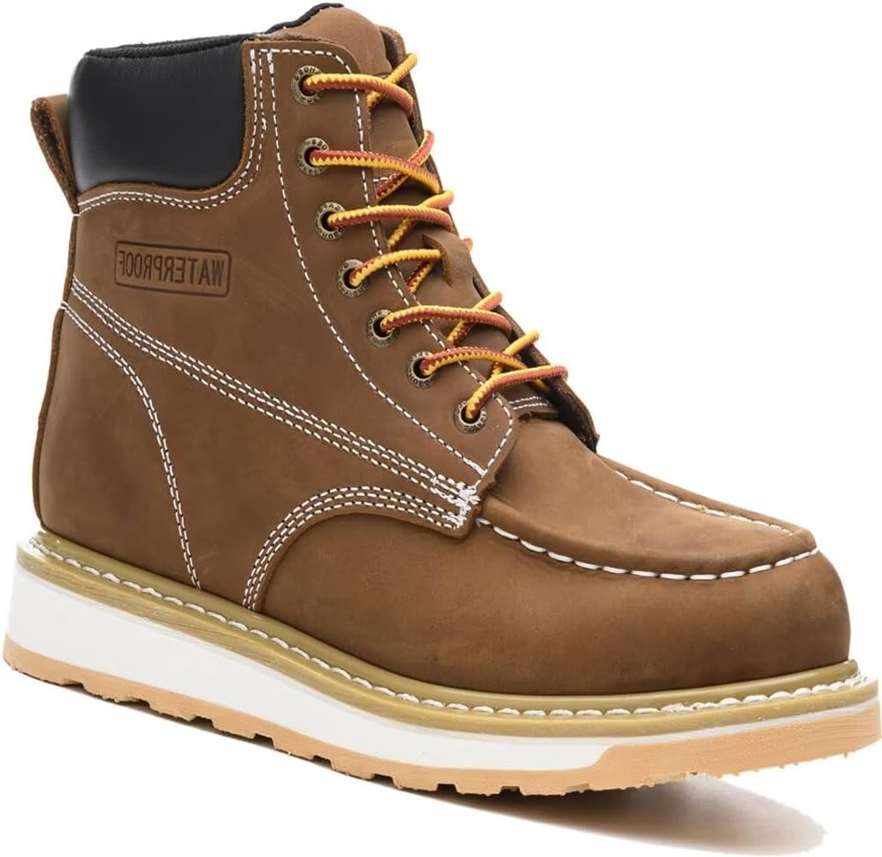 

Ботинки AZXPROT для мужчин, 15 см с мягким носком, водонепроницаемые, скуфовые подошвы, удобная обувь для строительных работ, серый