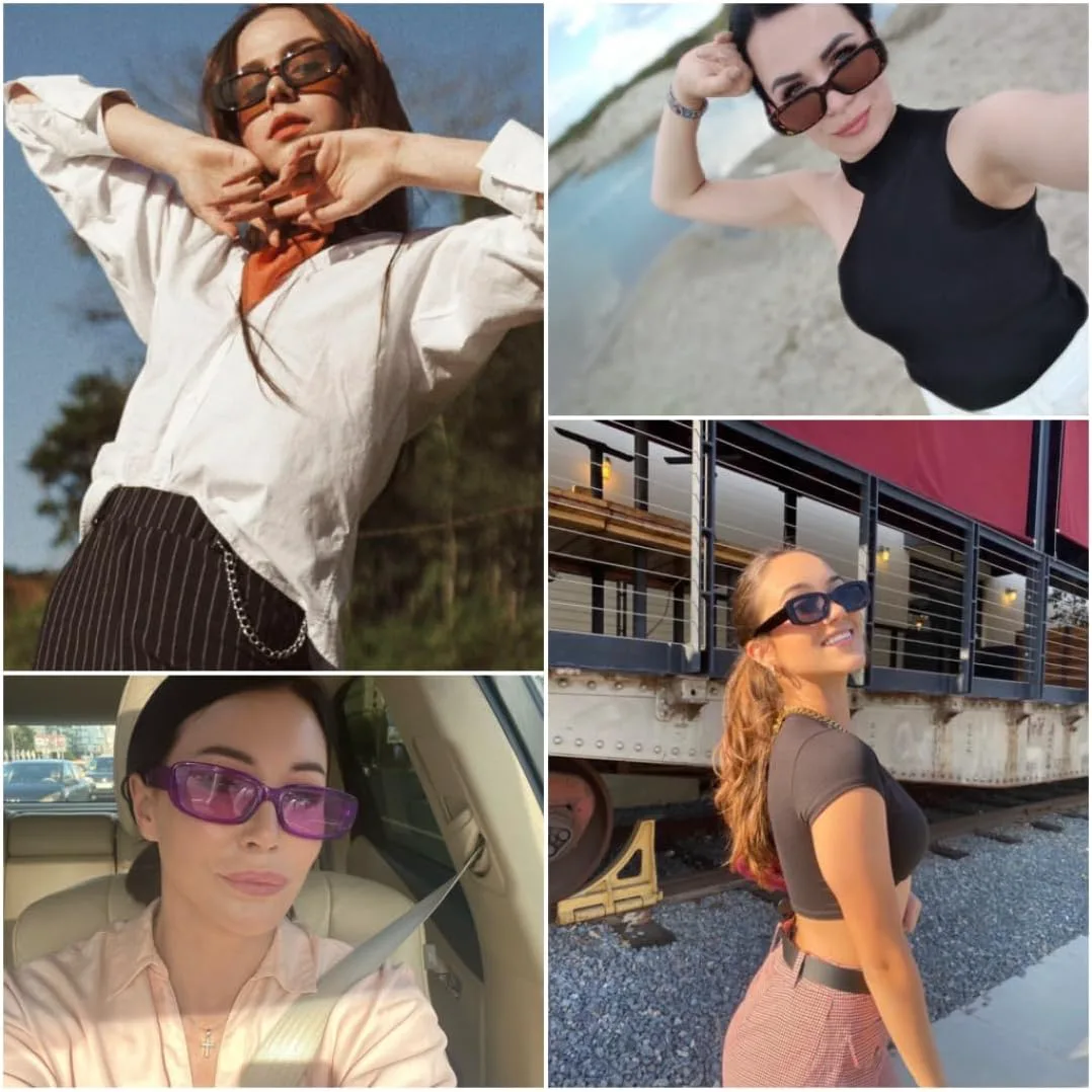 

Солнцезащитные очки с защитой UV400 | Маленькая оправа, цветные линзы | Для женщин и мужчин, для занятий спортом на открытом воздухе и вождения DSVIGF, 17