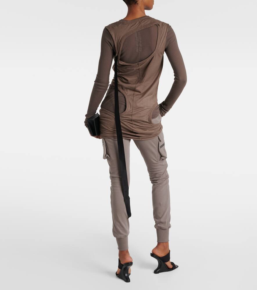 Футболка drkshdw cutout из хлопкового джерси Rick Owens, Dust — фото 3