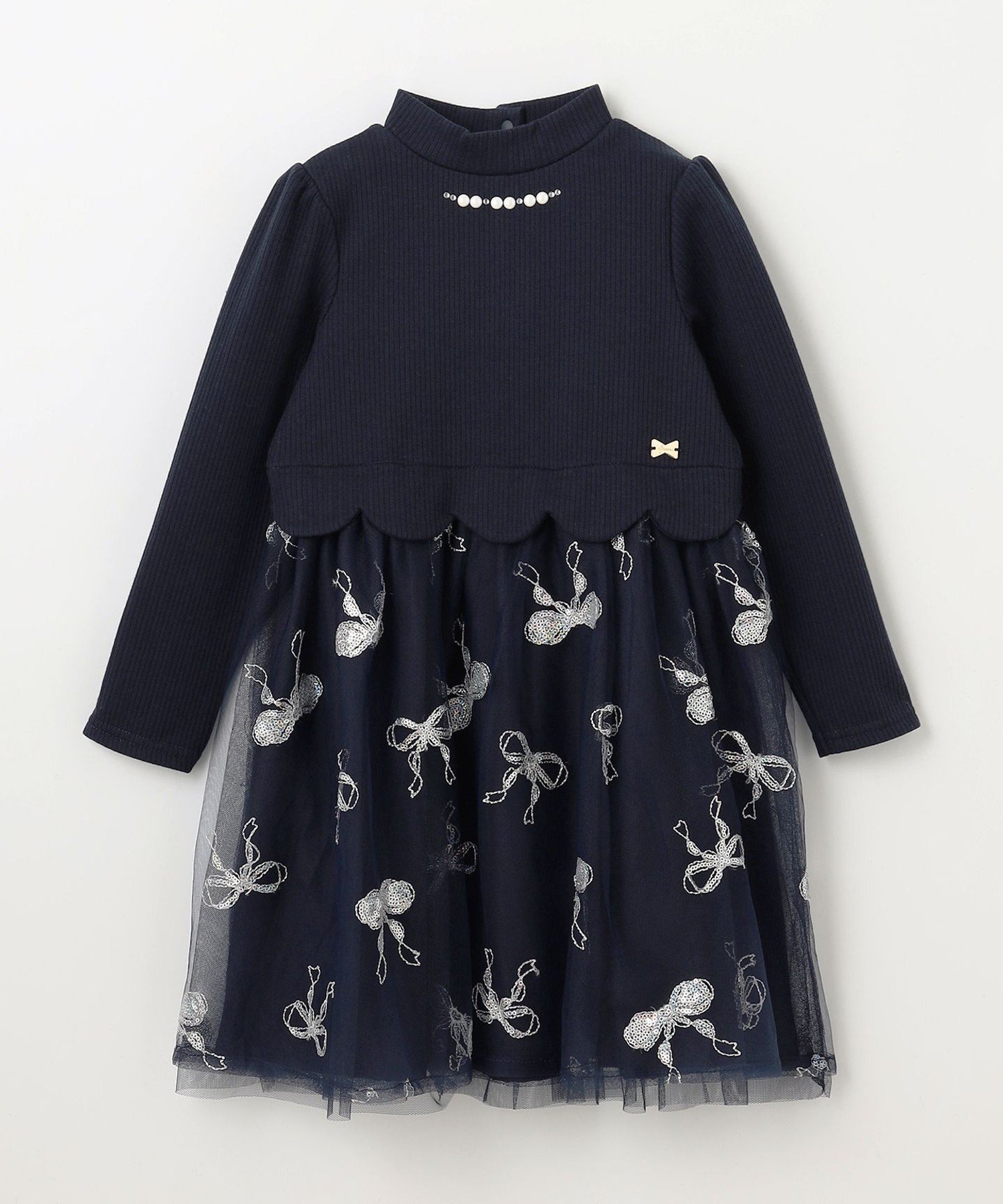 Платье из тюля для стыковки ANY KIDS, Navy x Navy [075] — фото 3