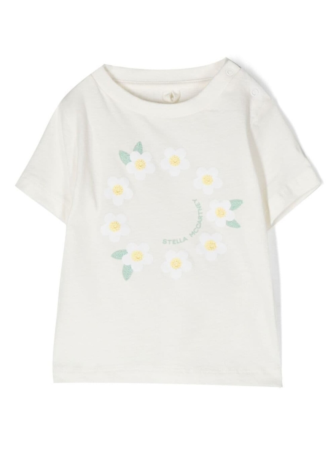 

Stella McCartney Kids футболка с логотипом и цветочным принтом, белый