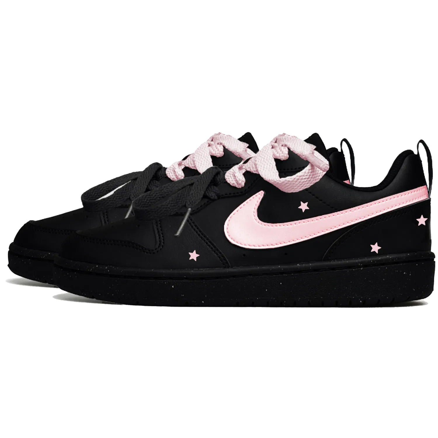 Кроссовки для скейтбординга детские Court Borough Little Xingji 2.0 Leather Low top Black Pink унисекс Nike — фото 4