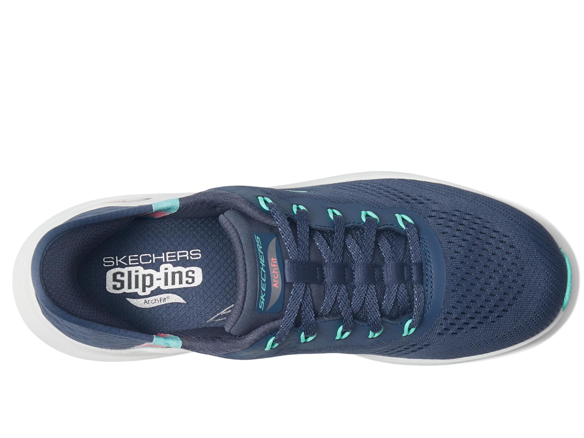 Кроссовки SKECHERS Arch Fit 2.0 Easy Chic Hands Free Slip-Ins, Navy Turquoise — фото 2