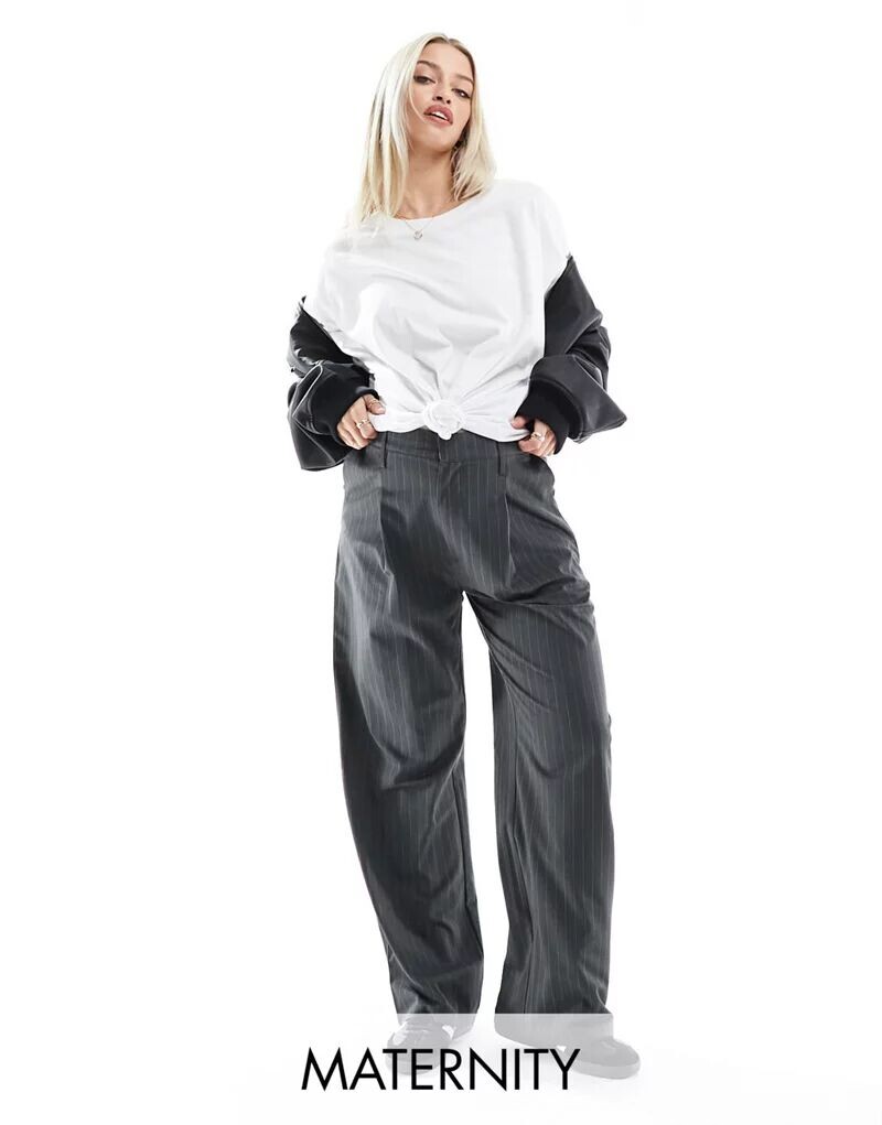 

Свободные костюмные брюки в серую полоску Cotton On Maternity Cotton:On
