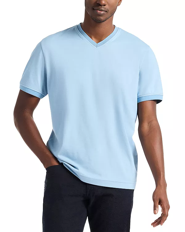 

Вязаная футболка Holton с V-образным вырезом Robert Graham, синий