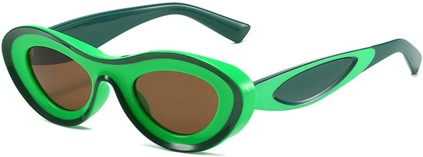 

Овальные солнцезащитные очки для женщин 2024 года, стильные, разноцветные, для активного отдыха, модные дизайнерские, с защитой UV400, для пляжа, размер N45 mincl, Green