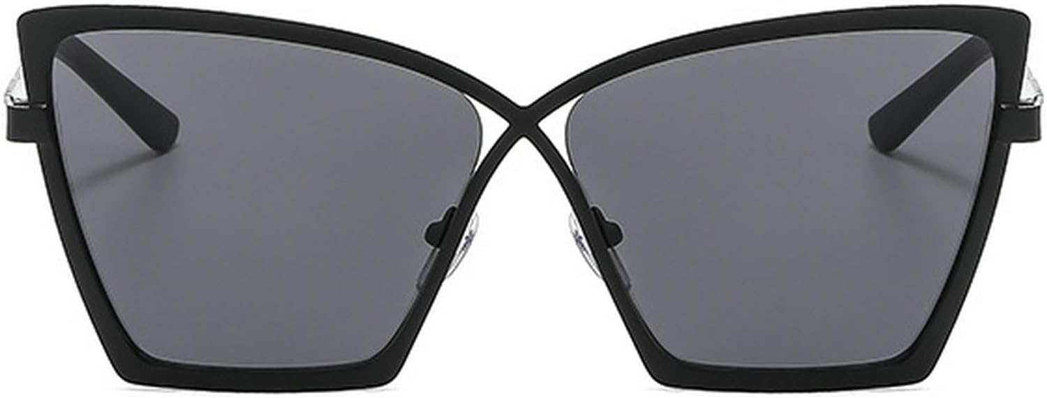 

Винтажные солнцезащитные очки-бабочки большого размера для женщин, роскошные квадратные солнцезащитные очки с защитой от УФ-излучения UV400, модные металлические очки mincl, Black