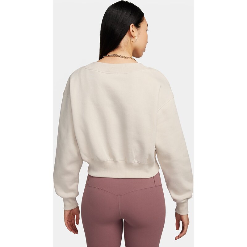 Shirt w nsw phnx flc crop vneck Nike, мультиколор — фото 2