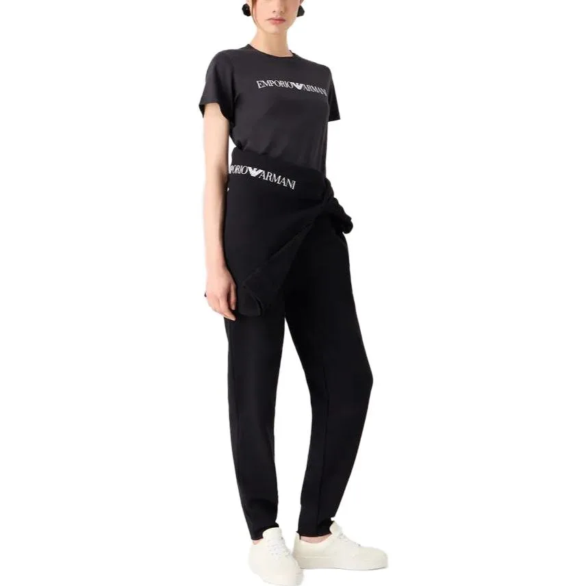 Свитшот из хлопка с логотипом EMPORIO ARMANI, черный — фото 3